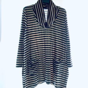 August Silk Long Sleeve Blouse Top  Cowl Neck